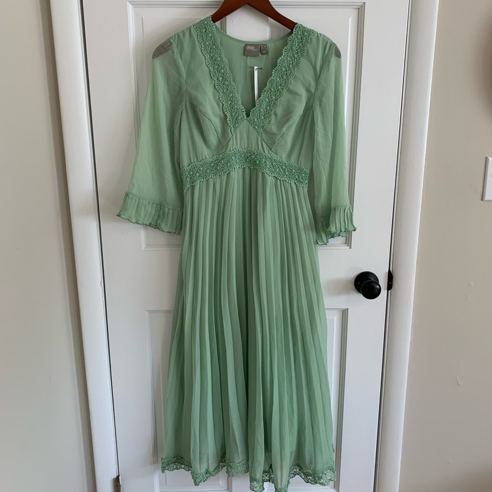 ASOS maternity | NWT green lace 3/4 sleeve boho midi dress size 2/XS